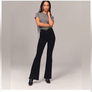 NWT Abercrombie & Fitch The Flare Ultra High Rise black jeans size 26 2 …